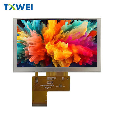 Ecrã LCD de 5 polegadas 800 * 480 650nits Brilho Interface RGB Ecrã táctil personalizável