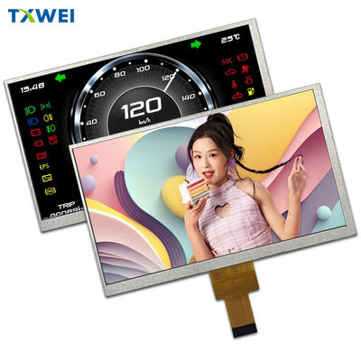 Painel de visualização de instrumentos de automóveis de 7 polegadas 450cd/m2 1024*600 MIPI Interface
