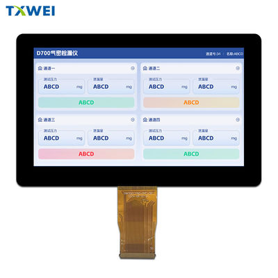 Display LCD IPS TFT de 7 polegadas 1024X600 1000nits 50 pines LVDS para monitores industriais