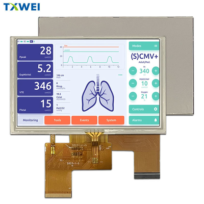 Tela de exibição LCD de 5 polegadas personalizada com tela de exibição de interface RGB de alta definição 800 * 480